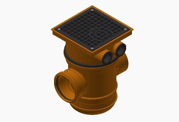 Terrain underground drainage pipe system gullies and hoppers for commercial buildings